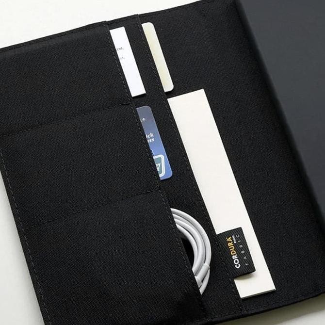 

Tersedia Notebook Card Slot Wallet Buku Catatan Kerja Set Pulpen Cover Premium