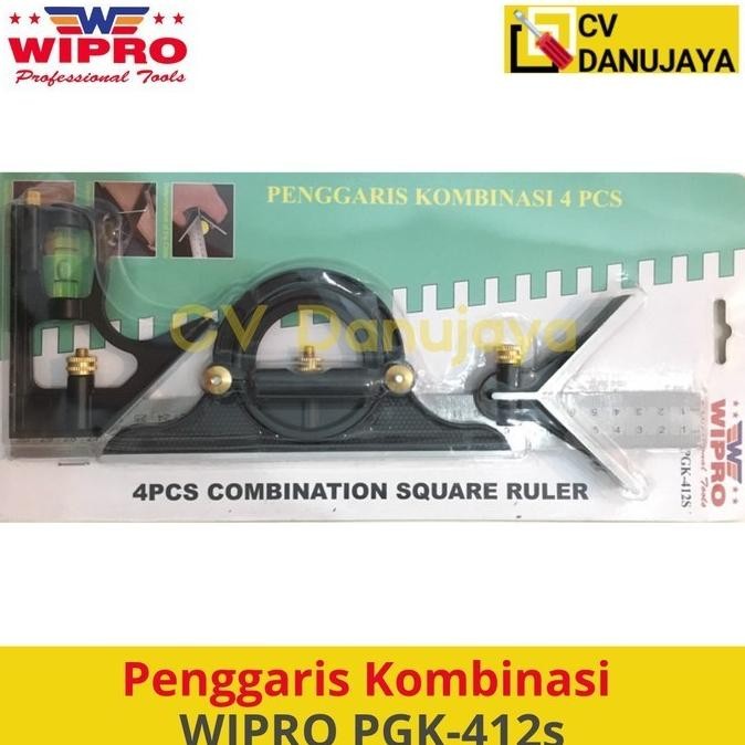 

siap kirim penggaris garisan siku meter 12" kombinasi 4pcs wipro model pgk-412s