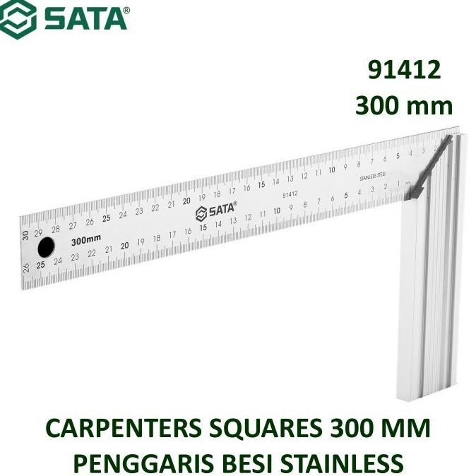 

siap kirim penggaris besi 91412 - carpenters squares 30cm sata tools