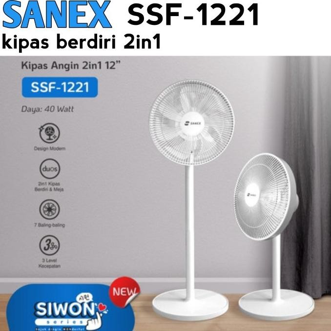 Grosir Sanex Ssf-1221 Kipas Angin Sanex Berdiri 2In1/3In1.Kipas Angin 12Inch