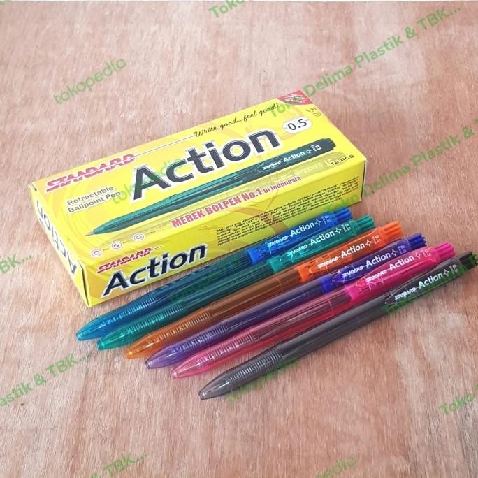 

Tersedia Pulpen Action 0.5 Standard Retracable Ballpoint Pen Isi 12Pcs