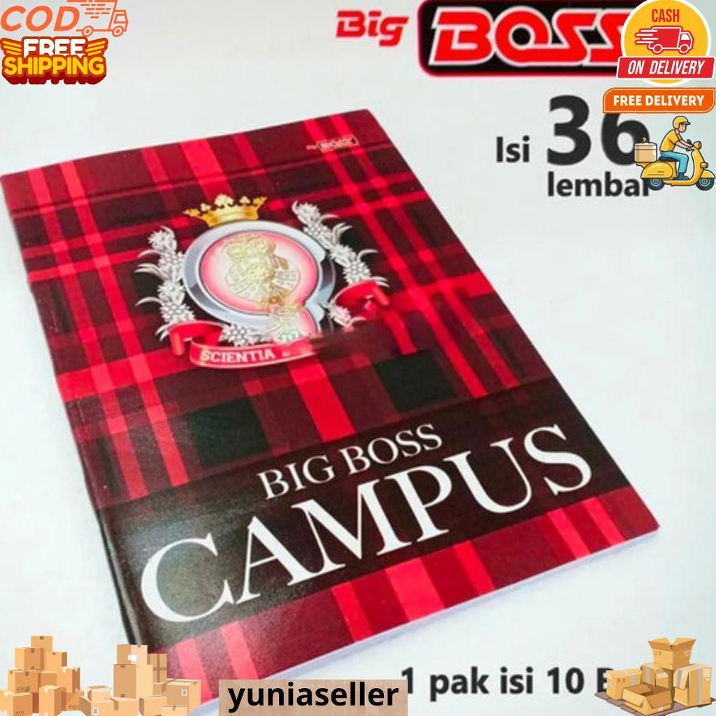 

(1Pak Isi 10Pcs)Big Boss Buku Tulis 36 Lembar / Buku Tulis Big Boss 36 Lembar 1 Pak Isi 10 Buku D Promo Puncak