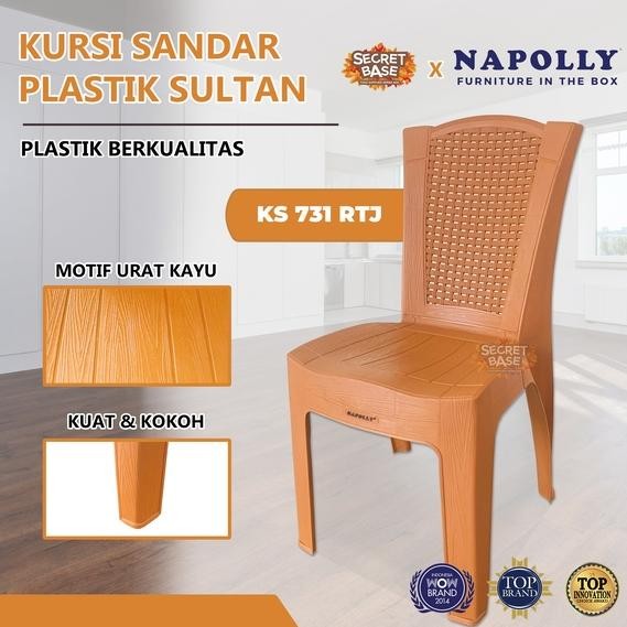 Napolly Kursi Ks 731 Rtj - Bangku Plastik / Kursi Kamar Plastik Sandaran Ready Kirim