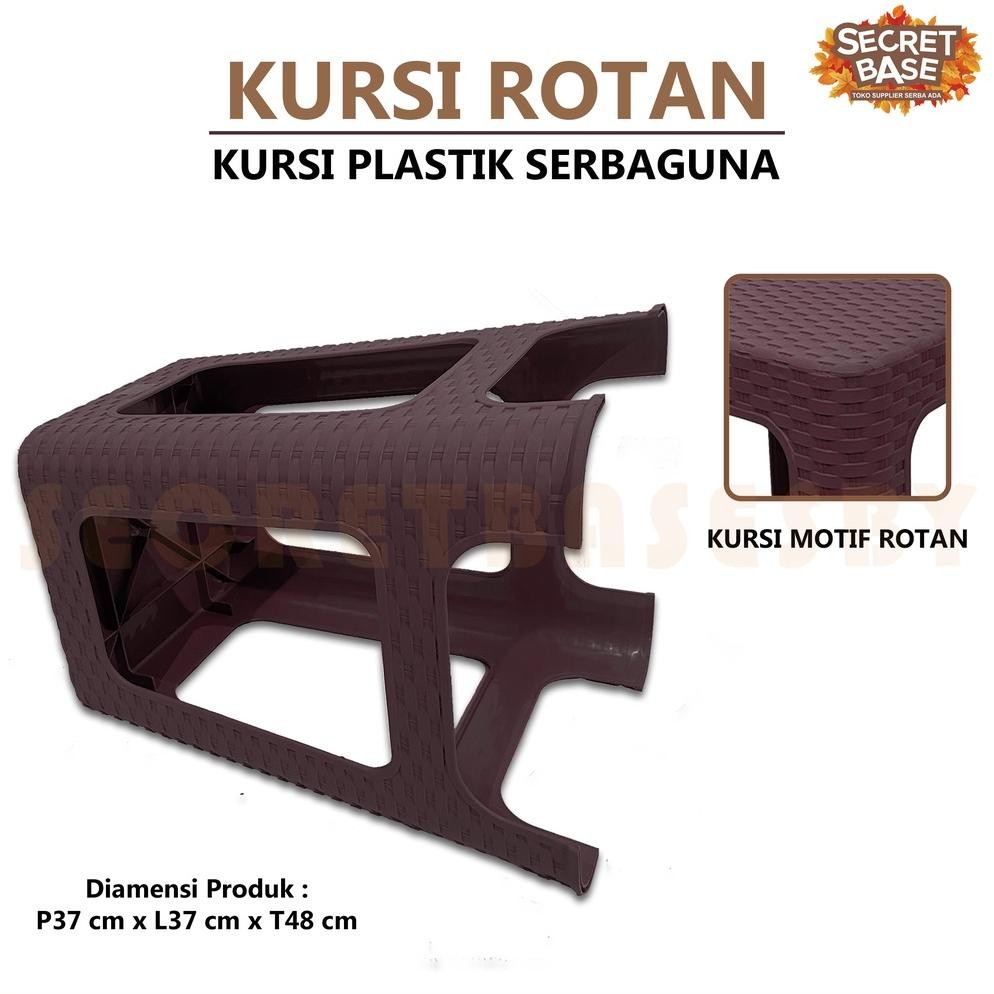 Kursi Rotan - Kursi Plastik Tinggi / Bangku Tinggi Kokoh / Kursi Motif Rotan Murah Cod