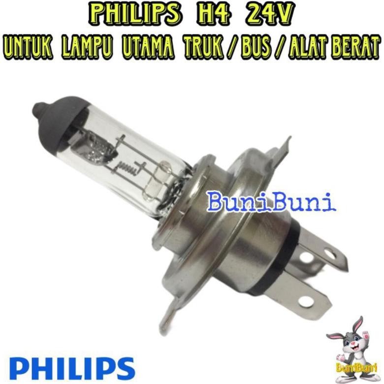 Berkualitas Bohlam Philips H4 24V - Lampu Halogen Philips H4 24V 100/90W Dan 75/70W Untuk Lampu Utam
