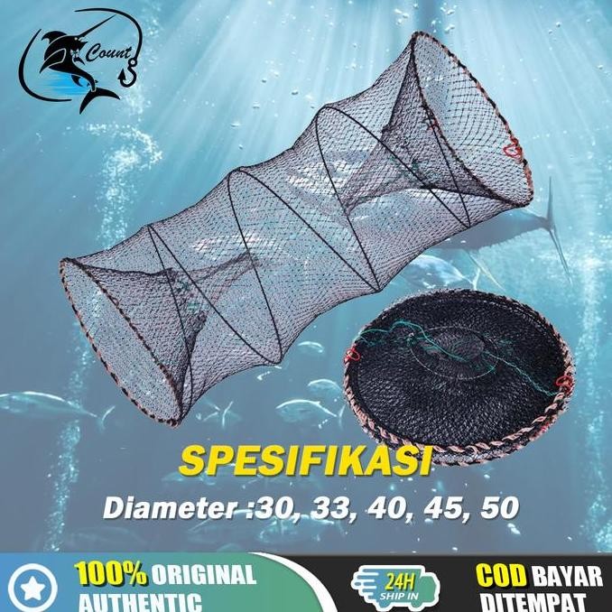 Bubu Jaring Perangkap Ikan Udang Kepiting Lobster / Bubu Ikan Lipat Bulat / Jaring Ikan Udang Lobste