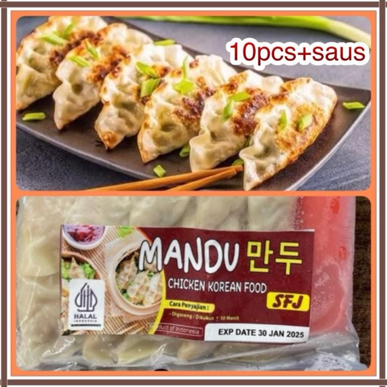 

Premium Mandu ( Chicken Korean Food) 10Pcs + Saus By Sfj Berkualitas