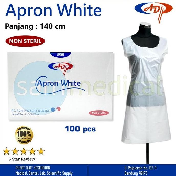 ADP Apron / Celemek Plastik Putih /BOX