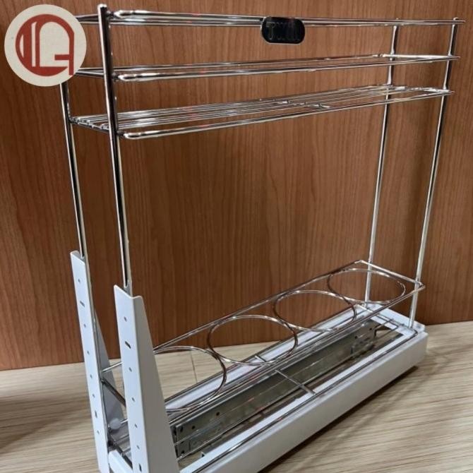 rak botol bumbu stainless kitchen set tarik 15cm rak dapur Kitchenware