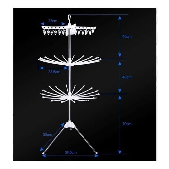 Jemuran Baju Bayi rotasi putar lipat susun  3 RANDOM