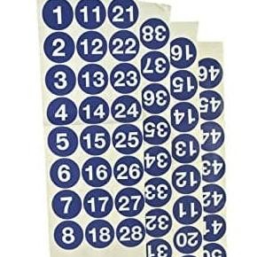 

Terlaris Stiker Bulat Nomor Huruf Angka 1 - 100 Diam3Cm