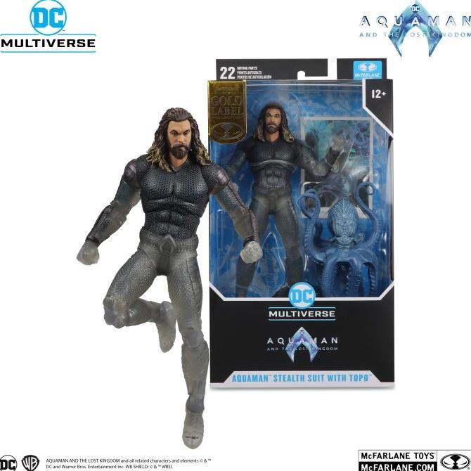 ORIGINAL DC Multiverse Aquaman Stealth Suit with Topo (Aquaman and the Lost Kingdom) Gold Label McFa