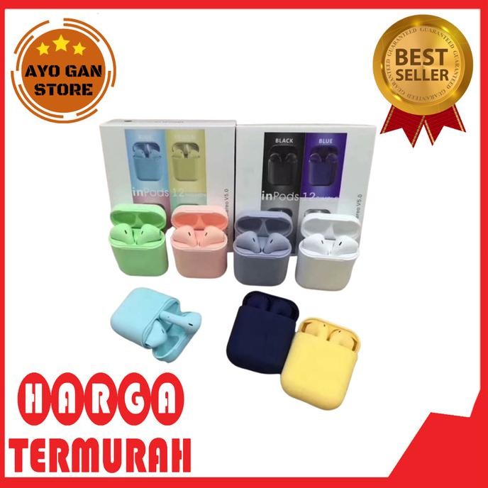 Original Headset Bluetooth INPODS Macaron 12 i12 TWS Termurah