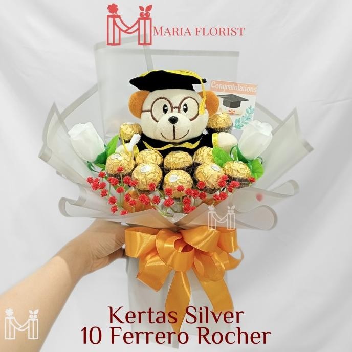 New Buket Wisuda Coklat Ferrero - Buket Bunga Boneka Wisuda Coklat