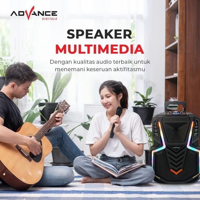 Promo Advance Speaker Bluetooth Karaoke K1508 Salon Speaker Aktif 15 Inch Gratis 2 Mic