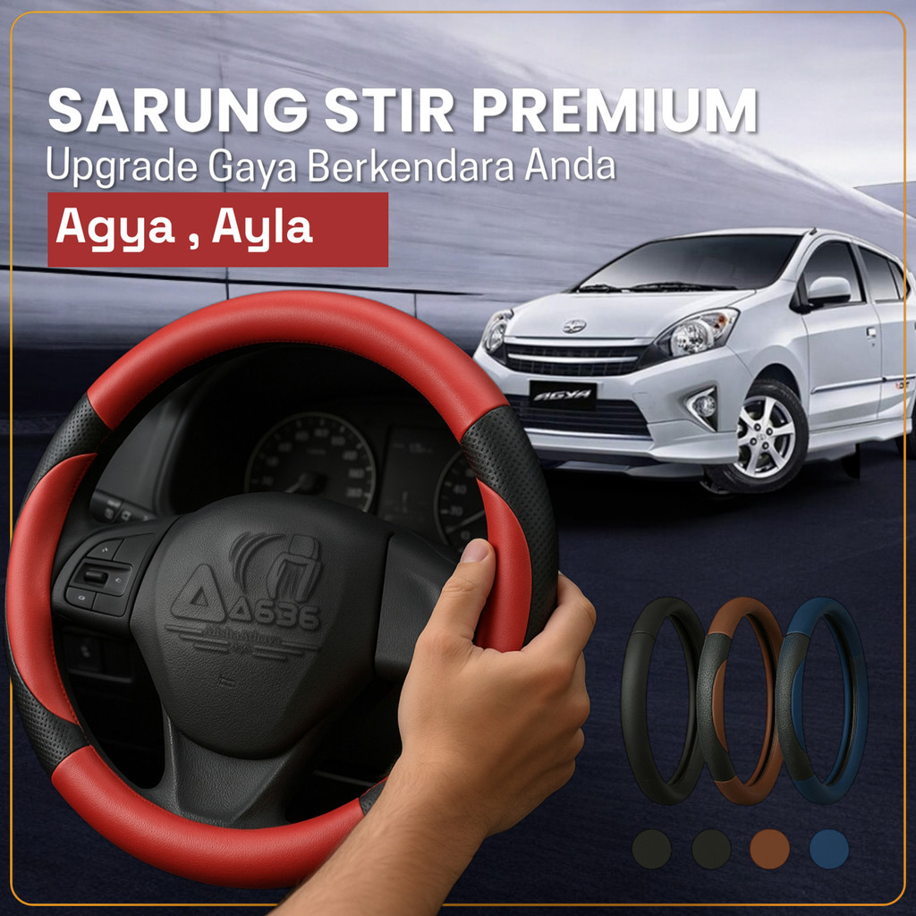 Sarung Stir Mobil Toyota Agya, Cover Stir Mobil Agya, Sarung Stir Minibus