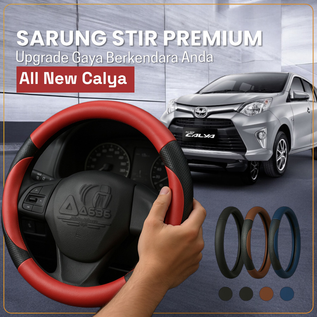 Sarung Stir Mobil Toyota Calya, Cover Stir Mobil Calya, Sarung Stir Minibus