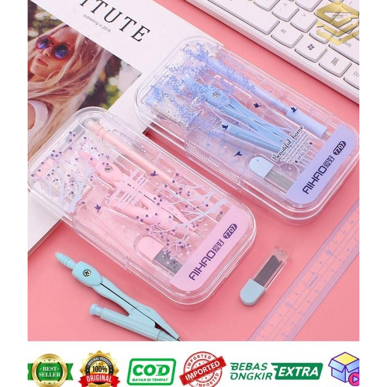 

Produk Baru!! Jangka/Compas Set Aihao 7707 Pink & Blue Edition