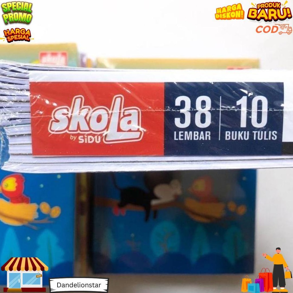 

Buku Tulis Sidu Skola 38 Lembar Murah / Buku Sekolah 1 Pak Isi 10 Buku D Promo Puncak