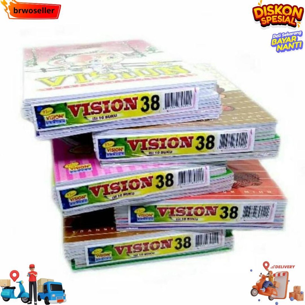 

Buku Tulis Vision 38 Lembar Per Pak Isi 10 Buku / 1 Pak 10 Buku Vision 38 Lembar D Terlaris
