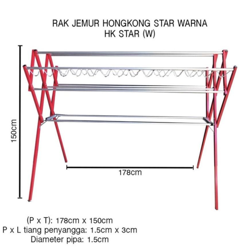 [JEMURAN] Jemuran Baju Warna Merk Star / Jemuran Jumbo / Jemuran Baju Besar / Jemuran Warna