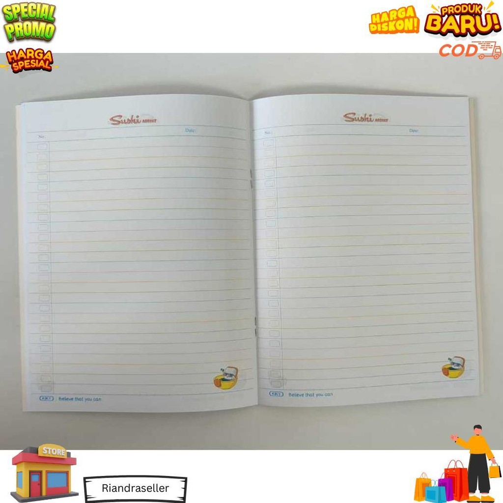 

Buku Tulis Kiky 38L/10 Buku ( Berwarna & Bermotif ) D Sale