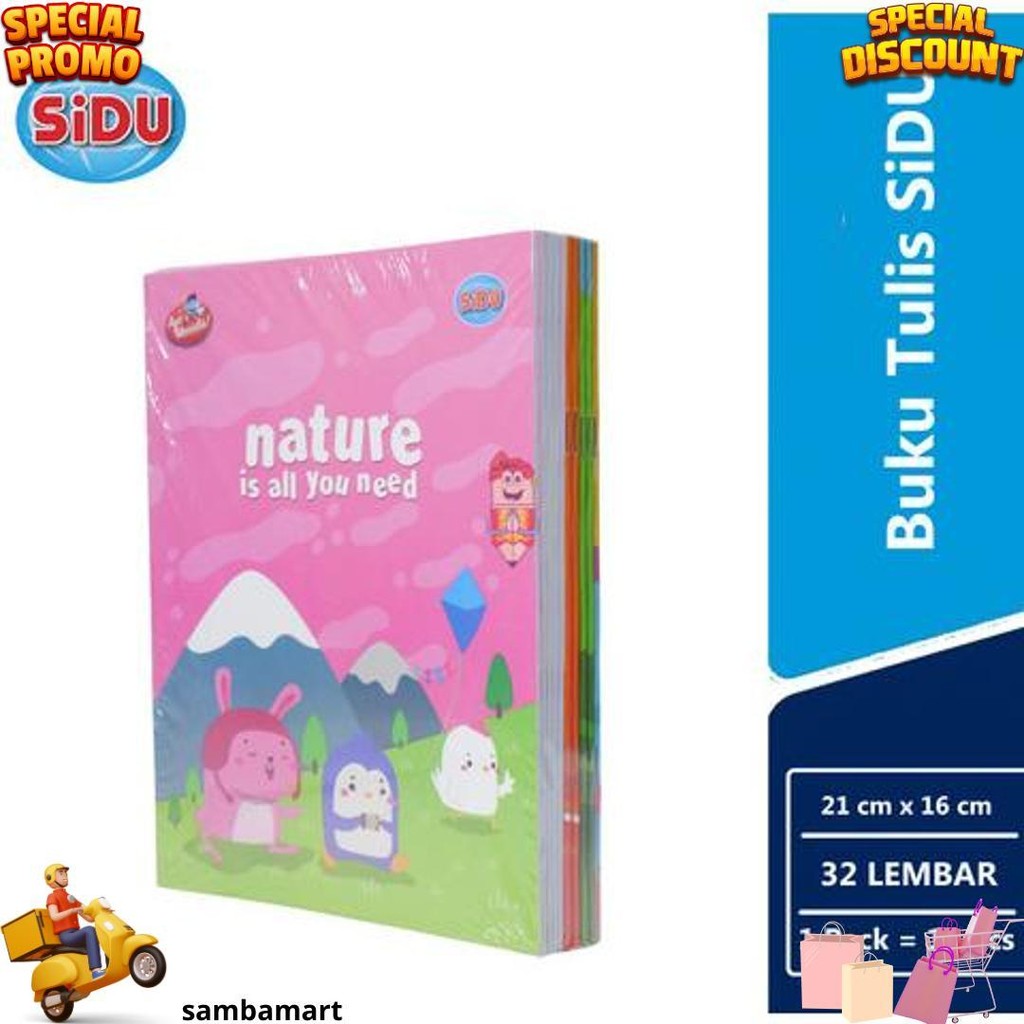 

Buku Tulis Sidu 32 Lembar / 1Pack ( 10Pcs ) Buku Tulis Sidu 32Lembar D Terlaris