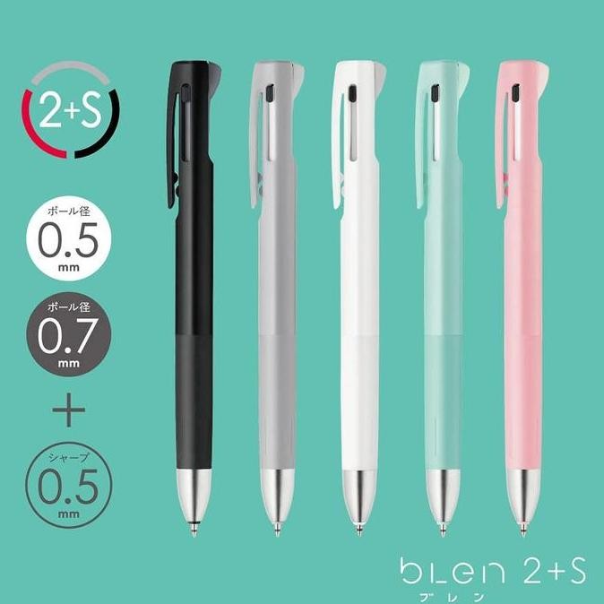 

Zebra bLen 2 + S 0.7 mm 2 Color Ballpoint + Mechanical Pencil