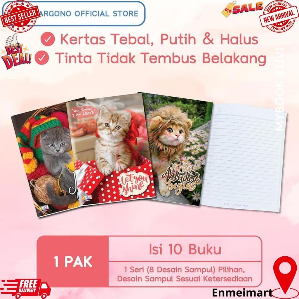 

My Book Yuvi Buku Tulis Cat Foto Kucing 38 Lembar - 10 Buku D Cod