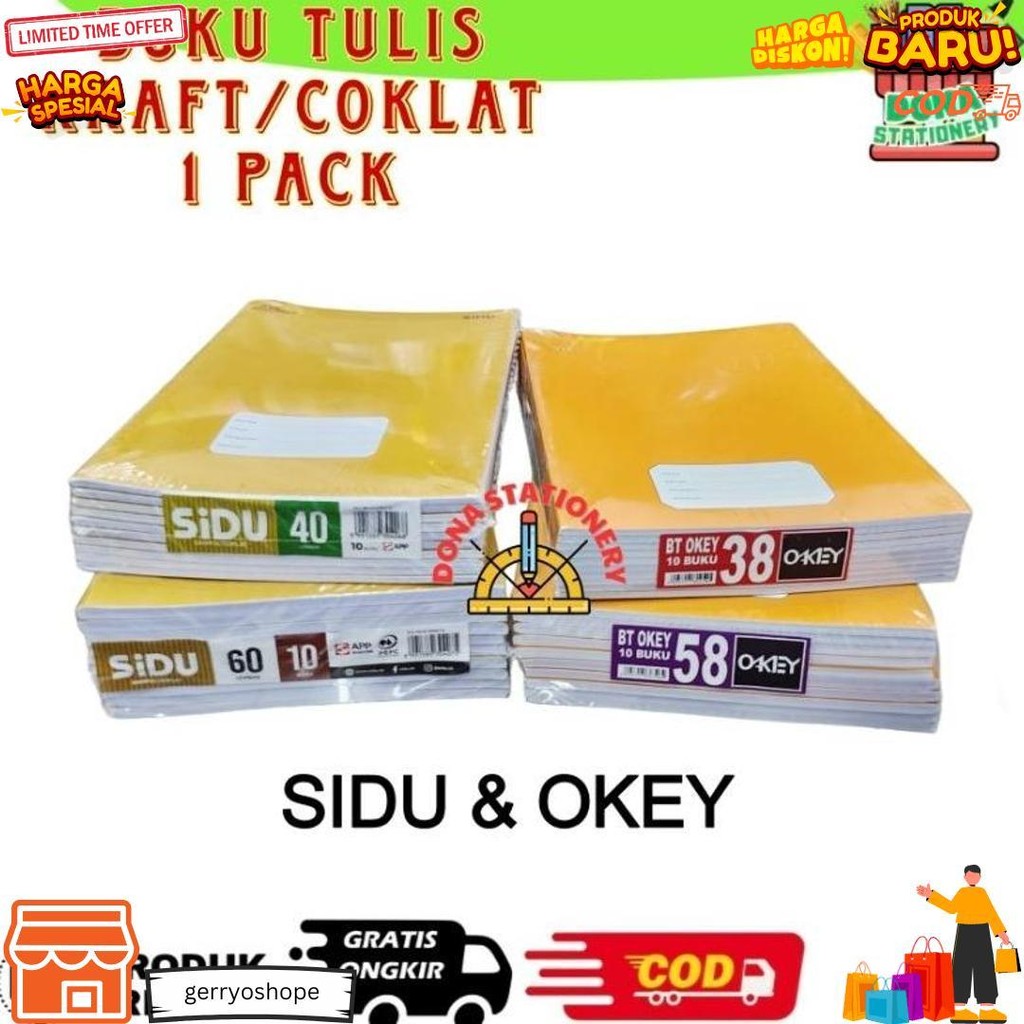 

[ Pack ] Buku Tulis Sidu Sampul Coklat | Buku Tulis Sidu 40 Lembar | Buku Tulis Sudah Di Sampul | Buku Tulis Sidu Coklat D Promo Puncak