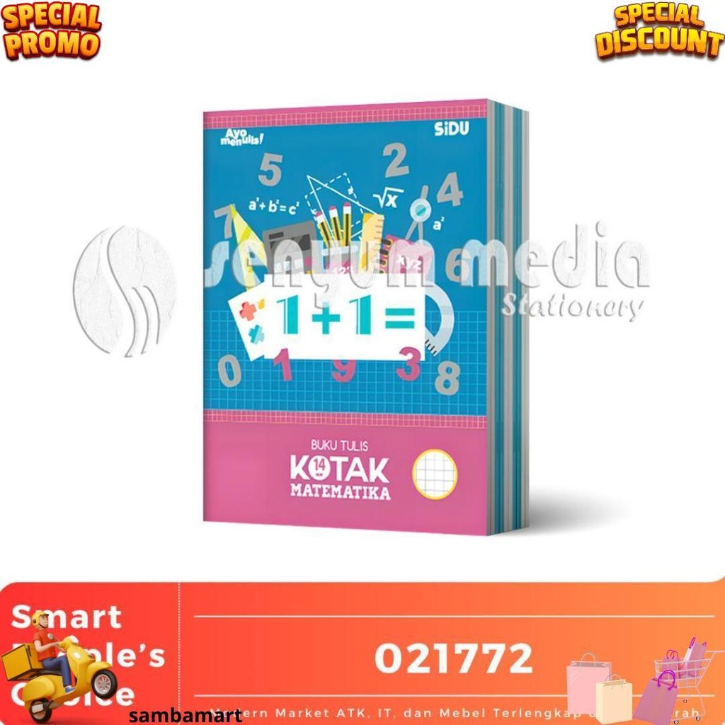 

Buku Tulis Sinar Dunia Sidu Kotak Besar Sq14 38 Lembar (1 Pack Isi 10 Buku) (S:Pak) D Promo Puncak