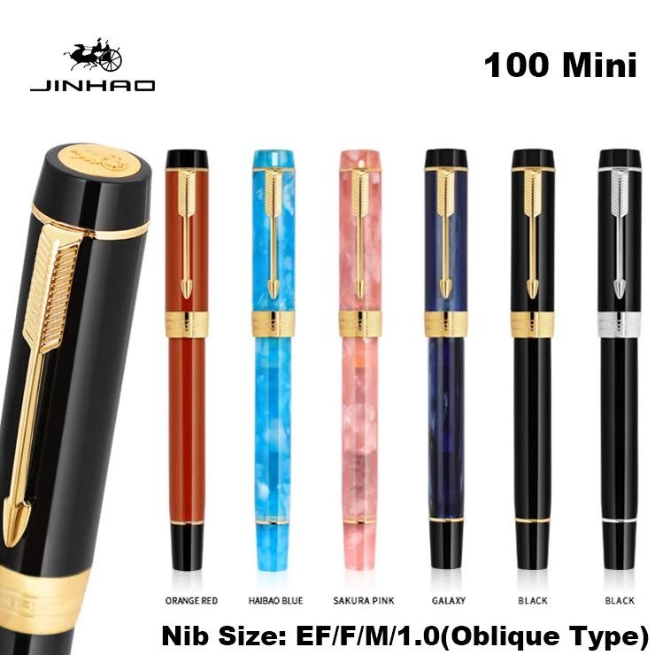 

Jinhao 100 Mini Fountain Pen Multicolour Resin Luxury Pens Ef/F/M/1.0Mm Extra Fine Nib Writing Office School Stationery Supplies
