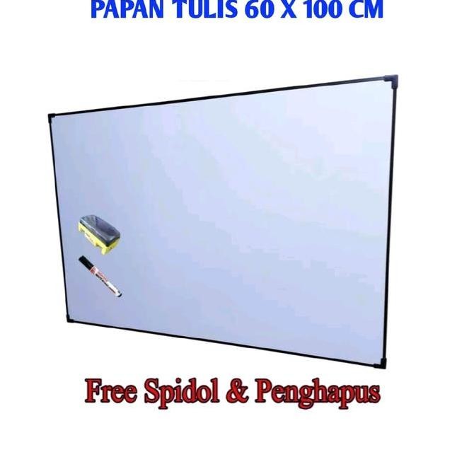 

Papan Tulis Whiteboard 60 X 100 Cm Bonus Spidol Dan Penghapus Board New Stok