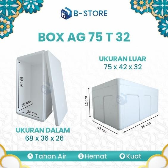 box styrofoam / box es / box gabus / styrofoam box ag 75x42x32