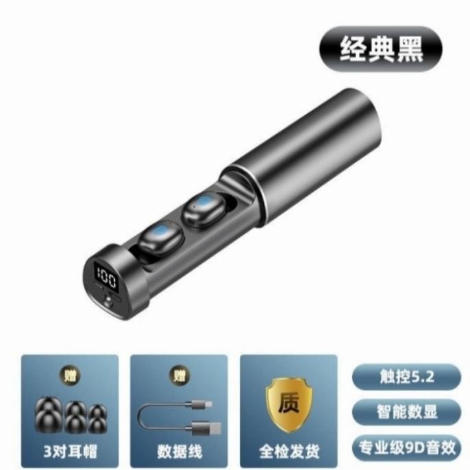 Original Headset Bluetooth Wireless 2in1 with Lampu Flashlight ORI TWS N21-TOP