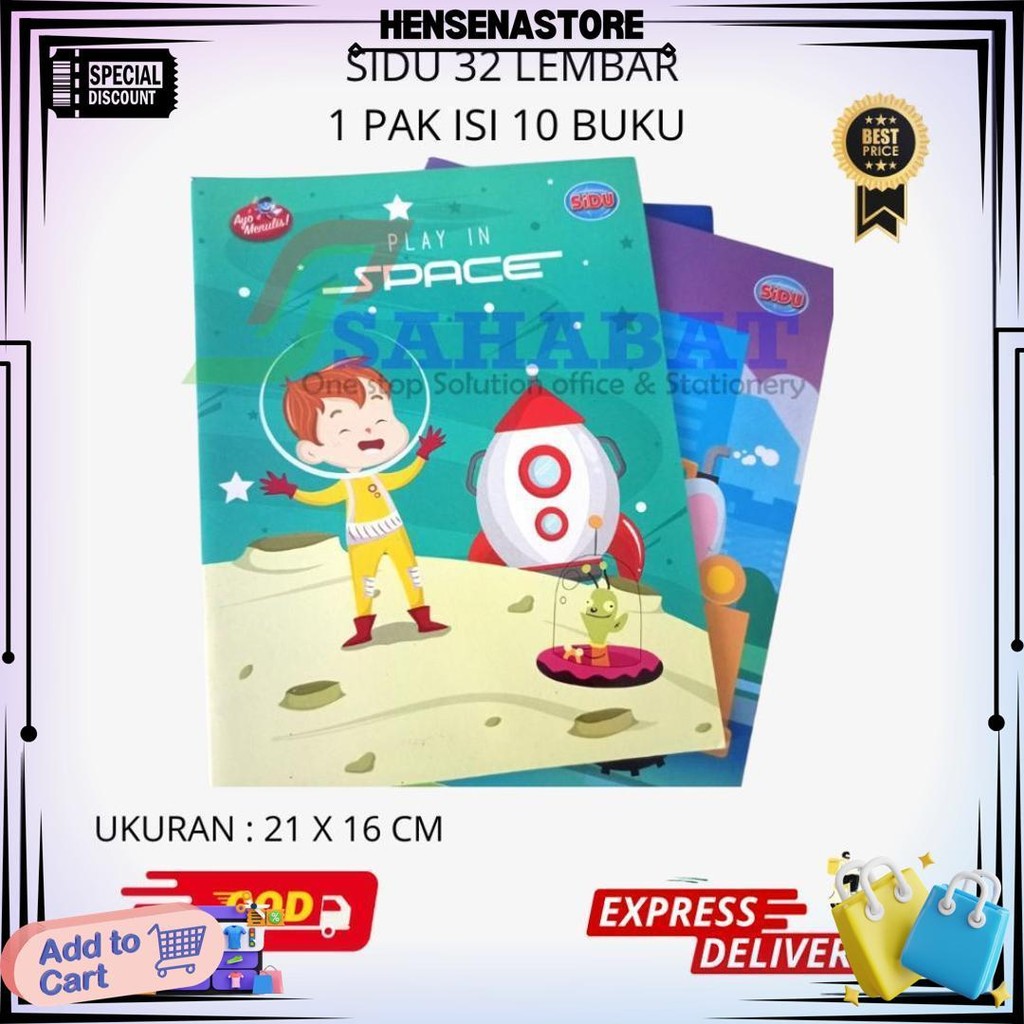

Sidu Buku Tulis 32 Lembar / Buku Tulis Murah / Buku Anak Sekolah 1 Pak Isi 10 Buku D Gratis Ongkir