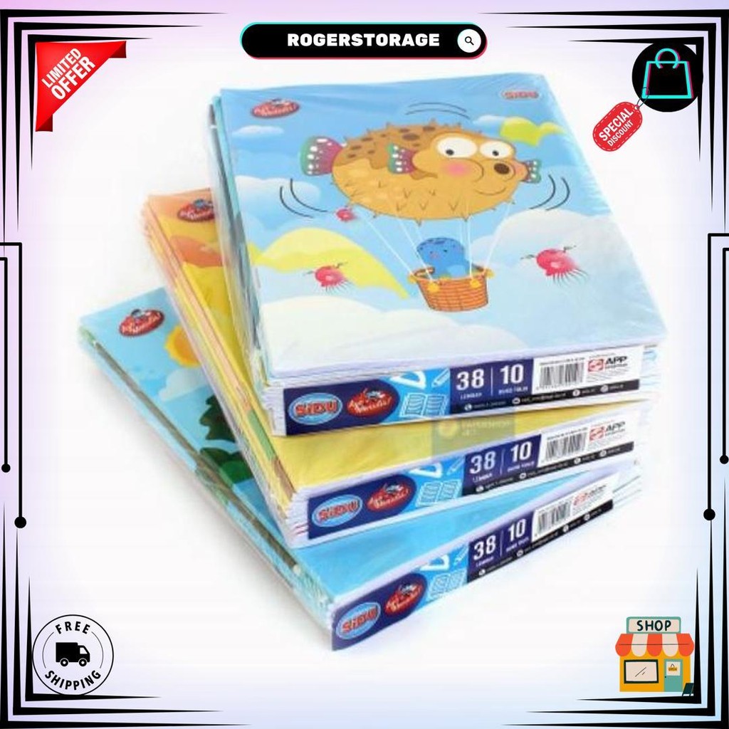 

Buku Tulis Sidu 38 Lembar / Buku Tulis Sekolah ( 1 Pack Isi 10Pcs ) D Promo Puncak