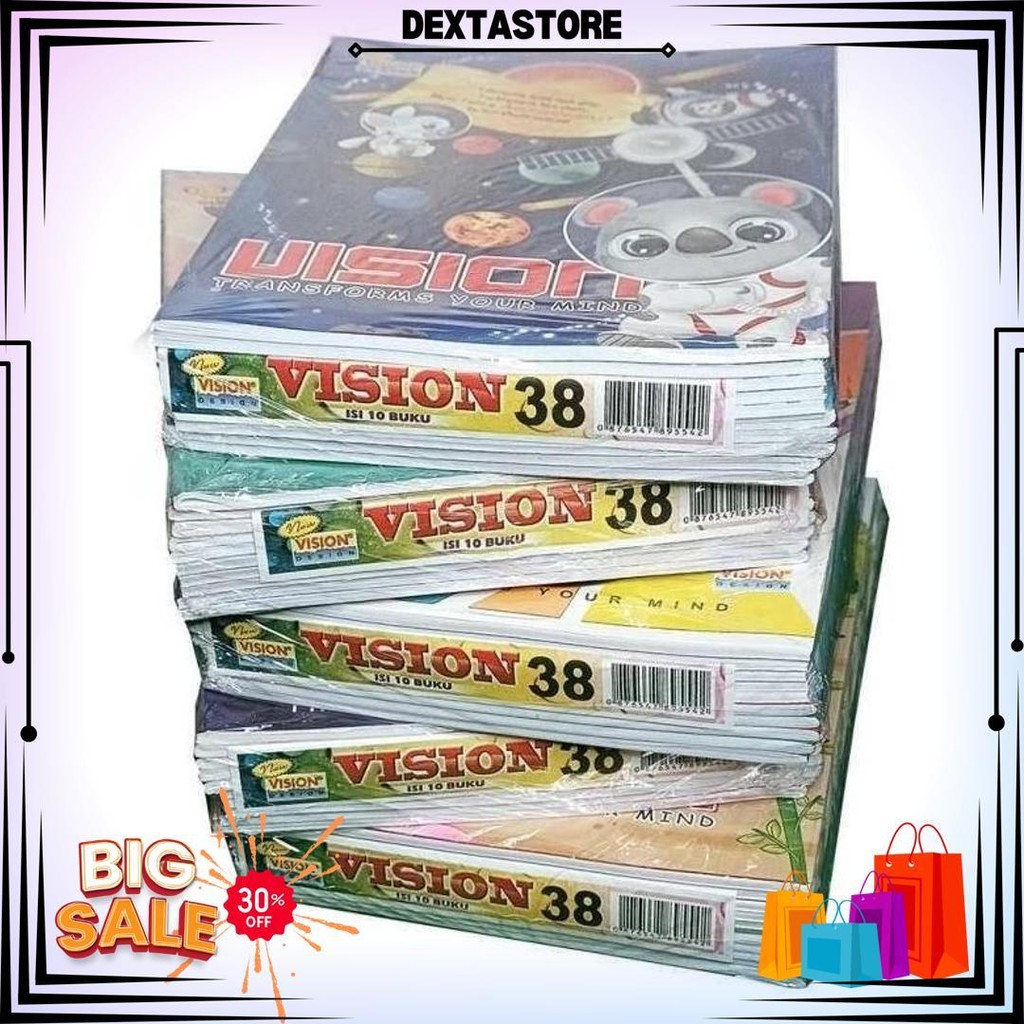 

[ Pak ] Buku Tulis Vision Isi 38 Lembar Grosir (Isi 10 Buku) D Gratis Ongkir