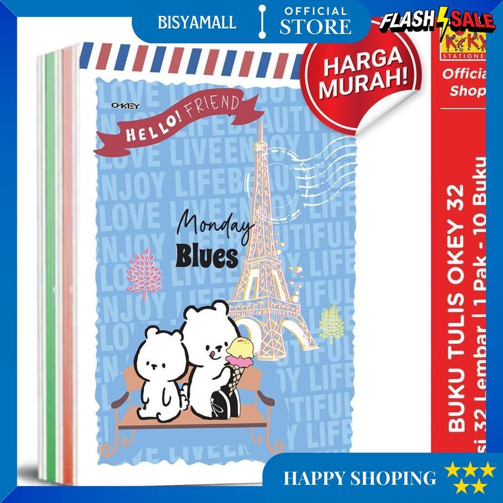 

1 Pack / 10 Buku Tulis Okey 32 Lembar / Buku Tulis Isi 32 Lembar / Buku Catatan / Note Book D Termurah