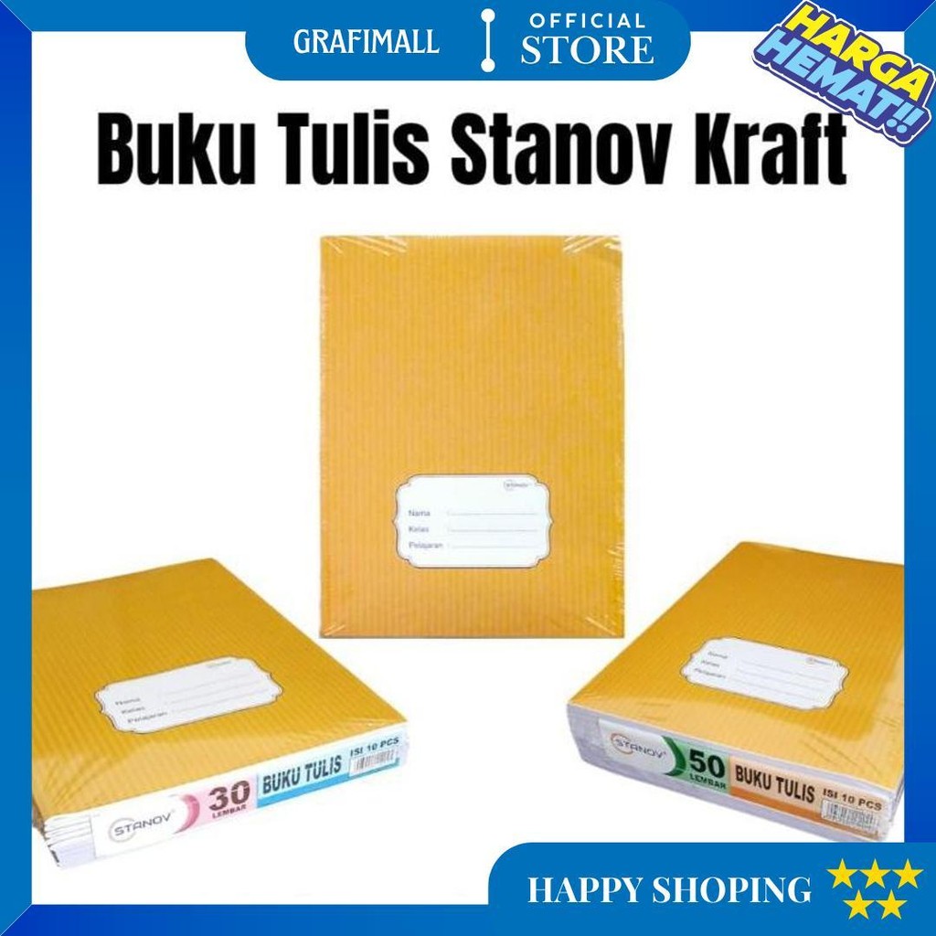 

Buku Tulis Kwarto Stanov 30Lembar Kraft / Coklat (10Pc) D Best Seller