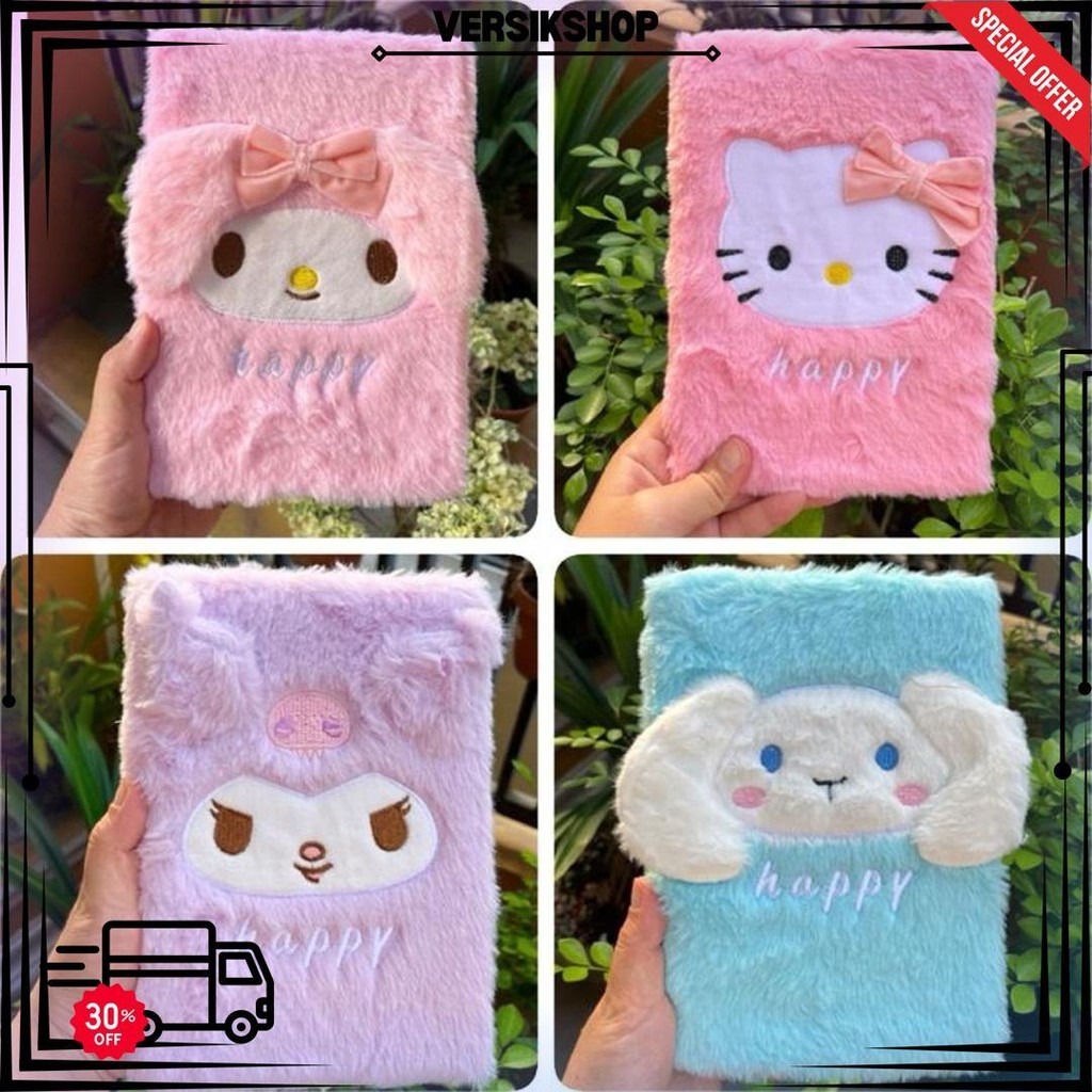 

Buku Notebook Bulu Sanrio / Buku Bulu Sanrio Hello Kitty / Cinamon / Melody / Kuromi D Promo 4.4