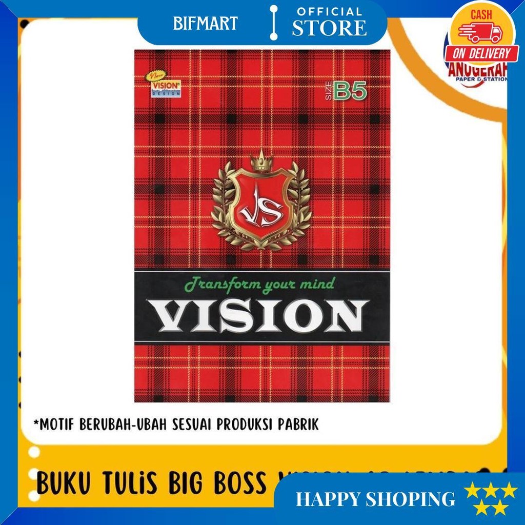 

Buku Tulis Vision Big Boss Boxy 42 Lembar (Pak) D Promo Puncak