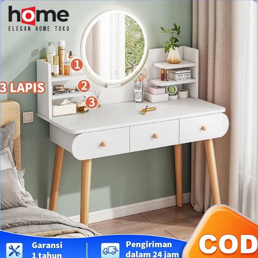 Meja Rias/ Meja Rias Lampu LED/Meja Rias Aesthetic/Minimalis/Mini/ern/Nordic/Murah