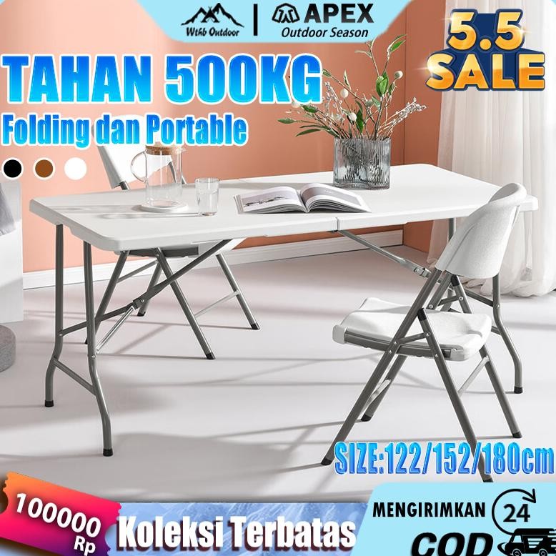 Meja Lipat Portable Meja Lipat Plastik Meja Lipat Outdoor Meja Serbaguna Besar Makan Meja Meja Lipat