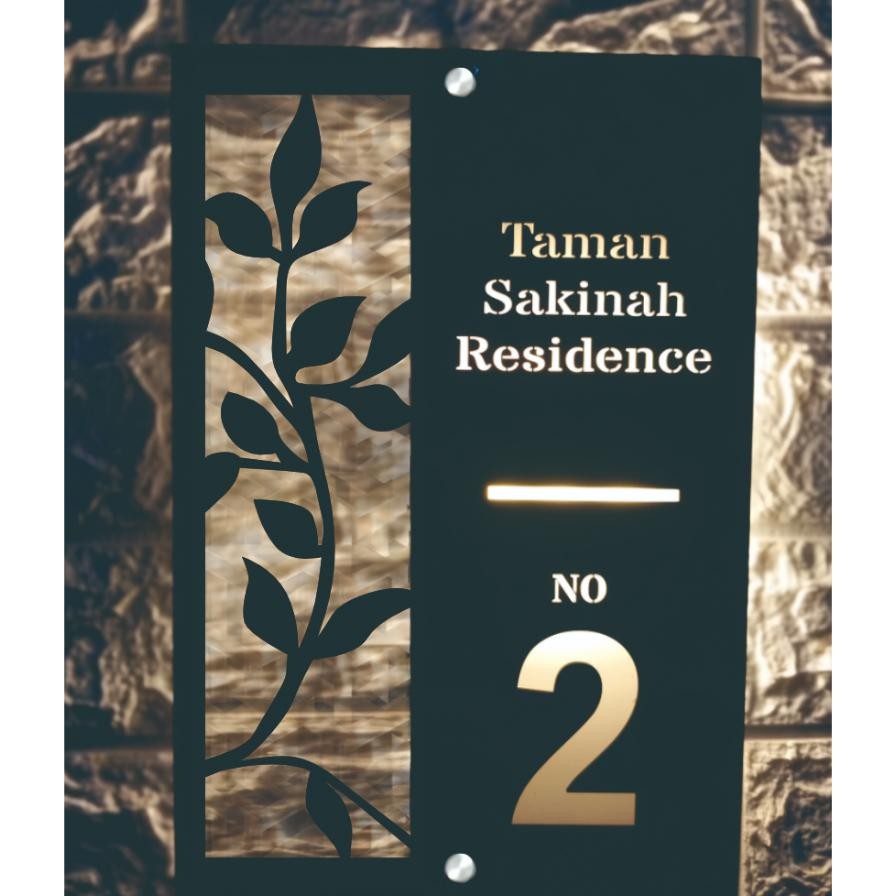 Hd1B2 Papan Nomor Rumah Arili Led Elegant No Rumah Led