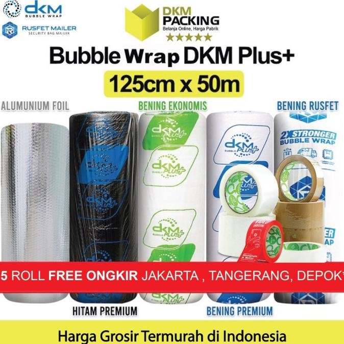 

tersedia plastik bubble wrap 125cm x 50m dkm plus premium termurah /roll