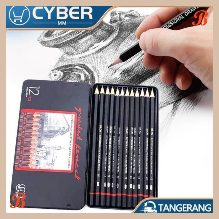 

[CBM] 12 PCS CHARCOAL PENCIL SKETCH SET LENGKAP PENSIL KHUSUS SKETSA 2H - 8B
