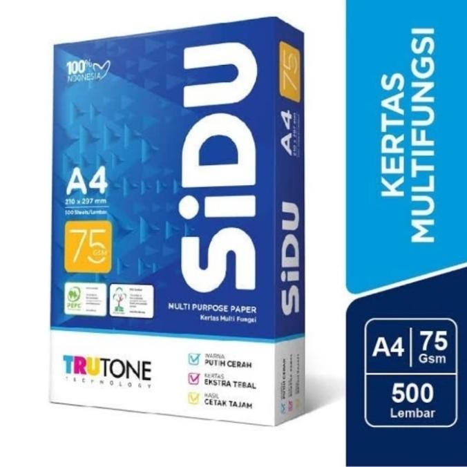 

kertas hvs a4 75gr sidu /satuan rim murah