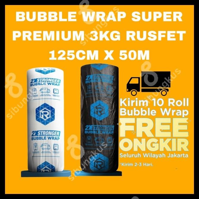 

tersedia plastik packing gelembung bubble wrap hitam putih super premium 125x50