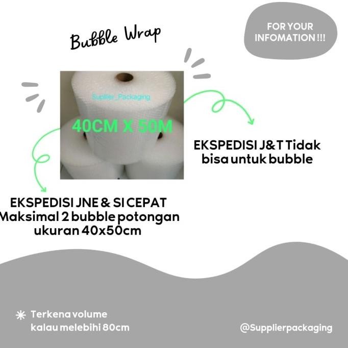 

tersedia bubble wrap bening 40 cm x 50 mtr